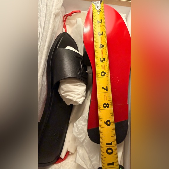 NEW Christian Louboutin Black Leather Logo Slides Sandals| EU 38 (US 7.5–8) - Picture 7 of 8